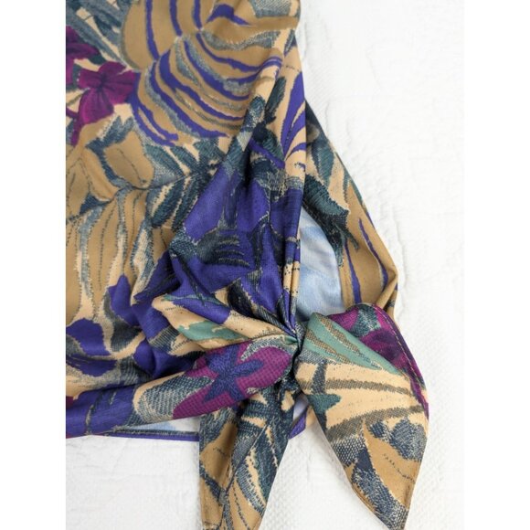 vintage Vera Neumann Blouse top size 14 Ladybug side knot floral leaf print - Picture 4 of 13